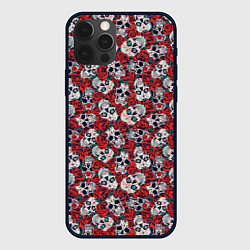 Чехол для iPhone 12 Pro Skulls & roses, цвет: 3D-черный
