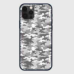 Чехол для iPhone 12 Pro Серый Военный Камуфляж, цвет: 3D-черный
