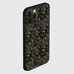 Чехол для iPhone 12 Pro Лесной Охотничий Камуфляж, цвет: 3D-черный — фото 2