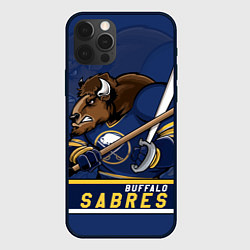 Чехол для iPhone 12 Pro Баффало Сейберз, Buffalo Sabres, цвет: 3D-черный