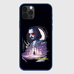 Чехол для iPhone 12 Pro Cyberpunk 2077 Киану в игре, цвет: 3D-тёмно-синий
