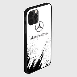 Чехол для iPhone 12 Pro Mercedes-Benz - White texture, цвет: 3D-черный — фото 2