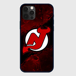 Чехол для iPhone 12 Pro New Jersey Devils, Нью Джерси Девилз, цвет: 3D-черный