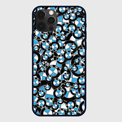 Чехол для iPhone 12 Pro BMW PATTERN LOGO, цвет: 3D-черный