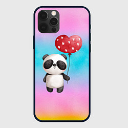 Чехол для iPhone 12 Pro Маленькая панда с сердечком, цвет: 3D-черный