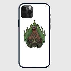 Чехол для iPhone 12 Pro Медведь танкист, цвет: 3D-черный
