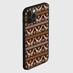 Чехол для iPhone 12 Pro Жирафы Африка паттерн, цвет: 3D-черный — фото 2