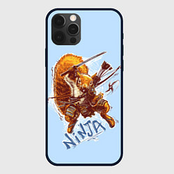 Чехол для iPhone 12 Pro Крейзи белка-ниндзя, цвет: 3D-черный
