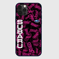 Чехол для iPhone 12 Pro SUBARU STI PATTERN, цвет: 3D-черный