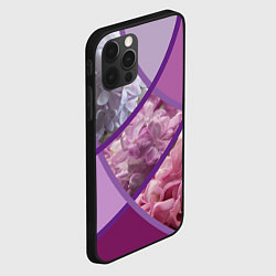 Чехол для iPhone 12 Pro Весна Полосатый принт Сирень, цвет: 3D-черный — фото 2