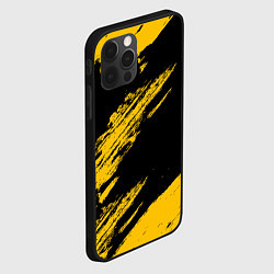 Чехол для iPhone 12 Pro BLACK AND YELLOW GRUNGE ГРАНЖ, цвет: 3D-черный — фото 2