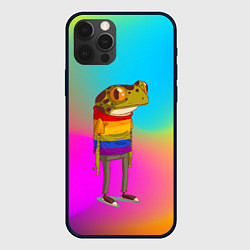 Чехол для iPhone 12 Pro Радужная лягушка Rainbow Frog, цвет: 3D-черный