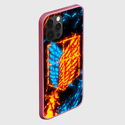 Чехол для iPhone 12 Pro АТАКА ТИТАНОВ БИТВА ОГНЕЙ ATTACK ON TITAN FIRE, цвет: 3D-малиновый — фото 2