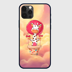 Чехол для iPhone 12 Pro Жираф на воздушном шаре, цвет: 3D-черный