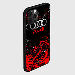 Чехол для iPhone 12 Pro AUDI АУДИ брызги, цвет: 3D-черный — фото 2