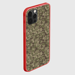 Чехол для iPhone 12 Pro Вязаный Лесной Камуфляж, цвет: 3D-красный — фото 2