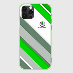 Чехол для iPhone 12 Pro Skoda: Sport, цвет: 3D-салатовый