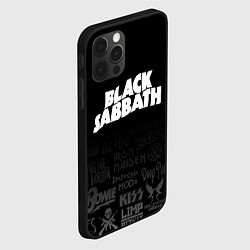 Чехол для iPhone 12 Pro Black Sabbath логотипы рок групп, цвет: 3D-черный — фото 2