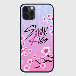 Чехол iPhone 12 Pro Stray Kids цветы сакуры