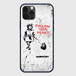 Чехол для iPhone 12 Pro BANKSY БЭНКСИ следуй за своим сердцем, цвет: 3D-черный