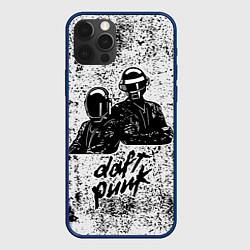 Чехол для iPhone 12 Pro Daft Punk B&W, цвет: 3D-тёмно-синий