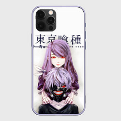 Чехол для iPhone 12 Pro Канеки и Ризе Tokyo ghoul, цвет: 3D-светло-сиреневый