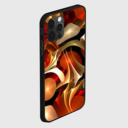 Чехол для iPhone 12 Pro Абстрактные цифровые спирали, цвет: 3D-черный — фото 2