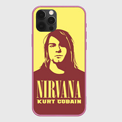 Чехол для iPhone 12 Pro Nirvana - Kurt Cobain, цвет: 3D-малиновый