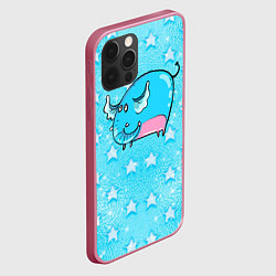 Чехол для iPhone 12 Pro Большой голубой слон, цвет: 3D-малиновый — фото 2