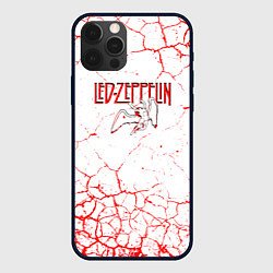 Чехол для iPhone 12 Pro Led zeppelin Трещины, цвет: 3D-черный