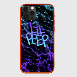 Чехол для iPhone 12 Pro Lil peep neon молнии, цвет: 3D-красный