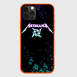 Чехол для iPhone 12 Pro Metallica металлика neon, цвет: 3D-красный