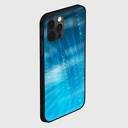 Чехол для iPhone 12 Pro Линии на голубом фоне, цвет: 3D-черный — фото 2