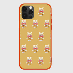 Чехол для iPhone 12 Pro Уточка lalafanfan паттерн на оранжевом, цвет: 3D-красный