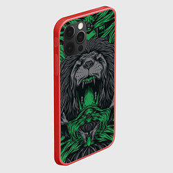 Чехол для iPhone 12 Pro Царь зверей лев, цвет: 3D-красный — фото 2