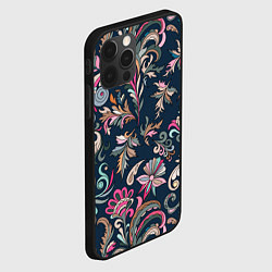 Чехол для iPhone 12 Pro Холодная хохлома, цвет: 3D-черный — фото 2