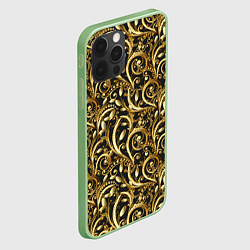 Чехол для iPhone 12 Pro Золотистые узоры, цвет: 3D-салатовый — фото 2