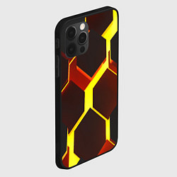 Чехол для iPhone 12 Pro Лавовые Соты 3D, цвет: 3D-черный — фото 2