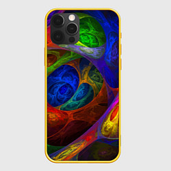Чехол для iPhone 12 Pro Абстрактная мультивселенная паттерн Abstraction, цвет: 3D-желтый