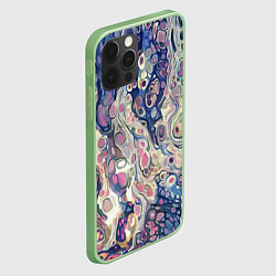 Чехол для iPhone 12 Pro Не смешавшиеся краски abstract pattern, цвет: 3D-салатовый — фото 2