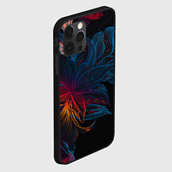 Чехол для iPhone 12 Pro Радужные цветы, цвет: 3D-черный — фото 2