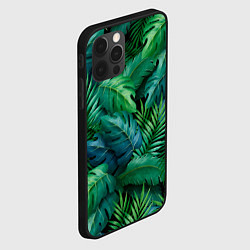 Чехол для iPhone 12 Pro Green plants pattern, цвет: 3D-черный — фото 2