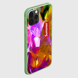 Чехол для iPhone 12 Pro Красочный цветочный узор Лето Colorful Floral Patt, цвет: 3D-салатовый — фото 2