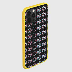 Чехол для iPhone 12 Pro Глитч смайлы, цвет: 3D-желтый — фото 2