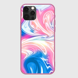 Чехол для iPhone 12 Pro Абстрактный цветной паттерн Волны Abstract Color P, цвет: 3D-малиновый