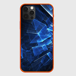 Чехол для iPhone 12 Pro Abstract geometric Прозрачные синие голографически, цвет: 3D-красный