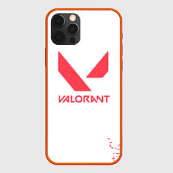 Чехол для iPhone 12 Pro ВАЛОРАНТ Valorant - Паттерн надписи, цвет: 3D-красный