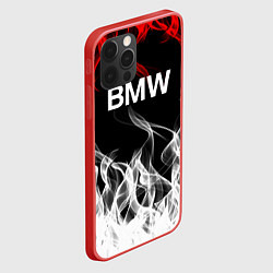 Чехол для iPhone 12 Pro Bmw надпись, цвет: 3D-красный — фото 2
