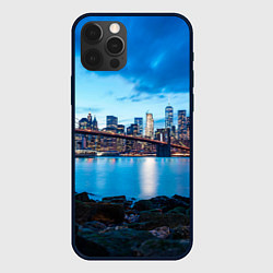 Чехол для iPhone 12 Pro Закат в мегаполисе, цвет: 3D-черный