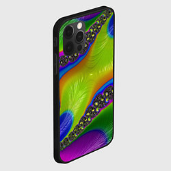 Чехол для iPhone 12 Pro Кислотный фрактал Абстракция, цвет: 3D-черный — фото 2